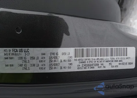 2017 Dodge Grand Caravan Se Plus from USA, damaged, VIN 2C4RDGBG6HR732990